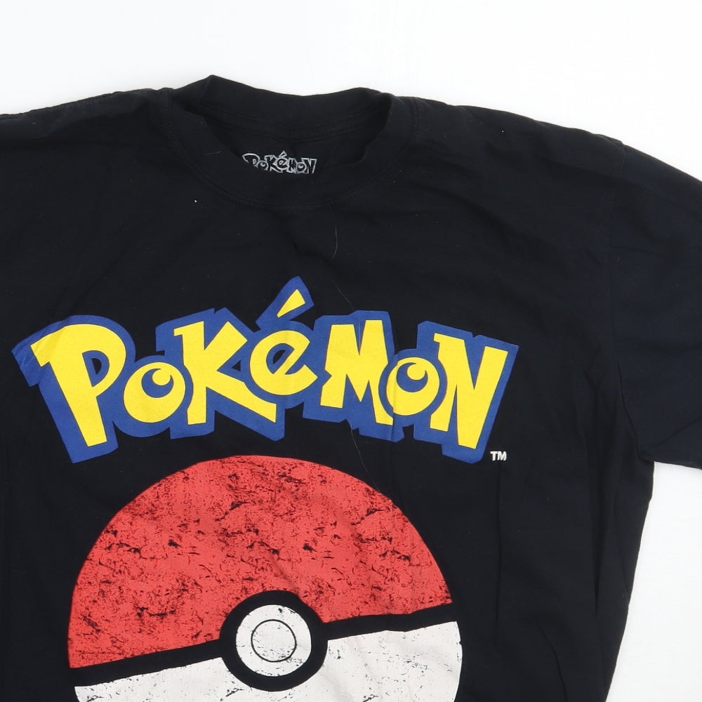 Pokemon Mens Black Geometric   T-Shirt Size XL