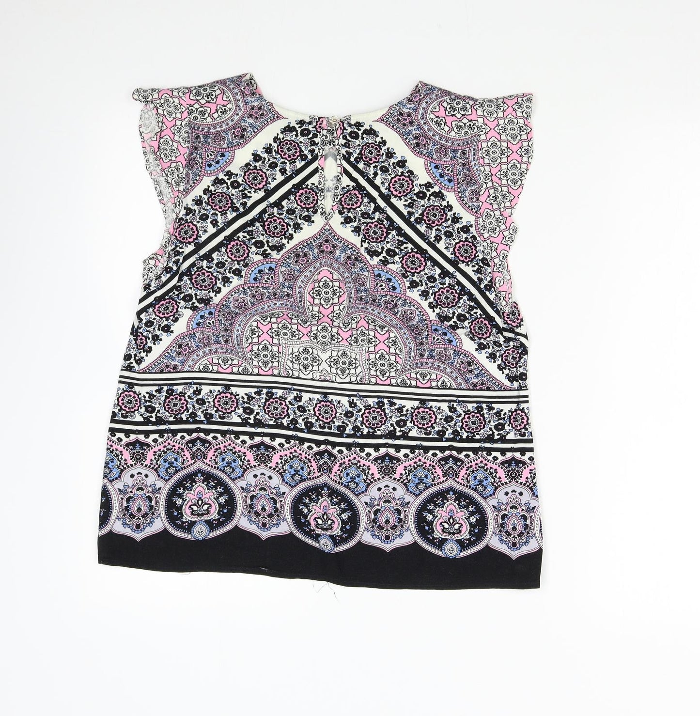 Oasis Womens Multicoloured Geometric  Basic Blouse Size 10