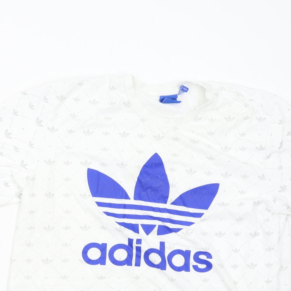 adidas Mens White    T-Shirt Size L