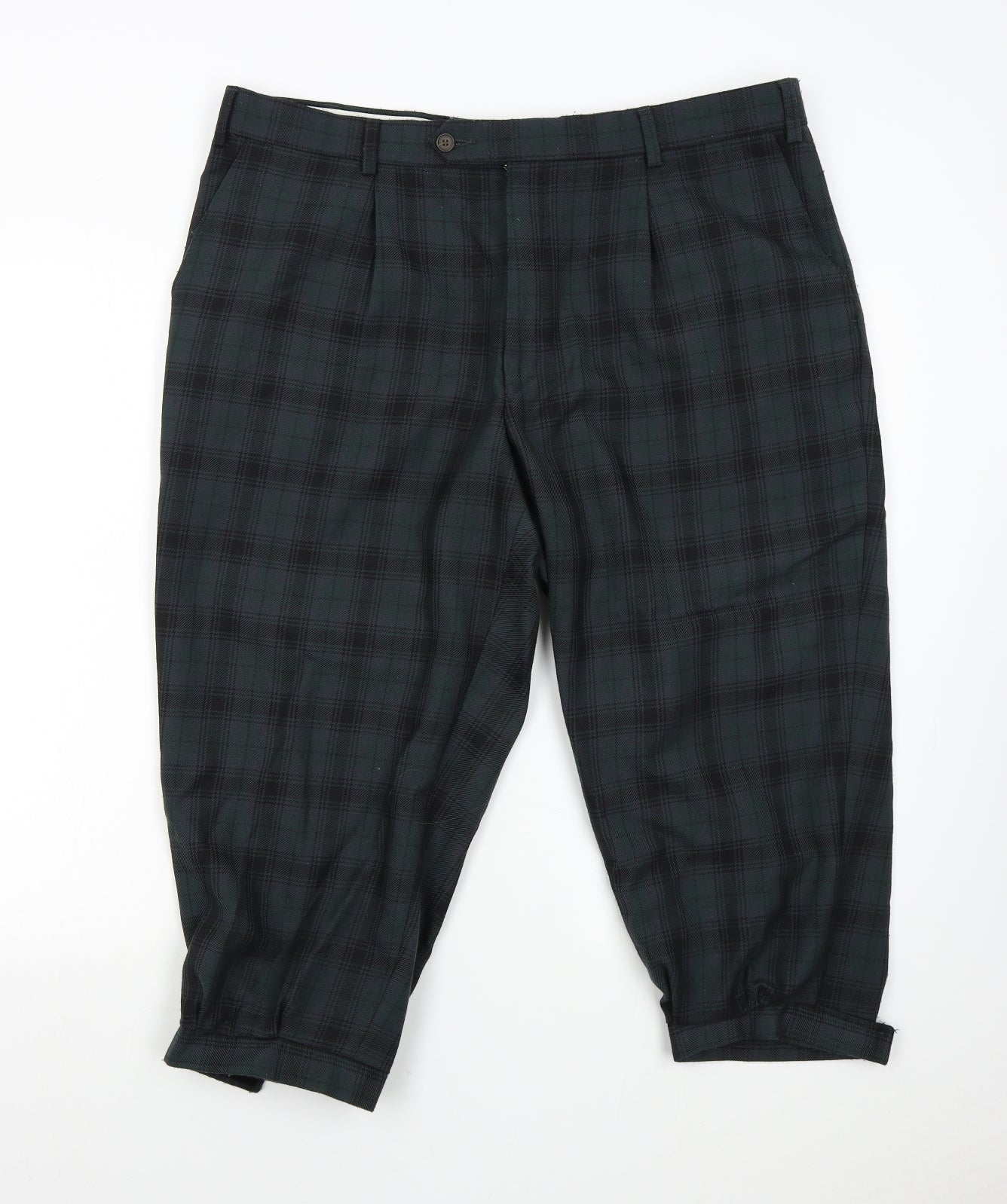 JRB Golf Mens Green Check  Cropped Trousers Size 40  - Golf