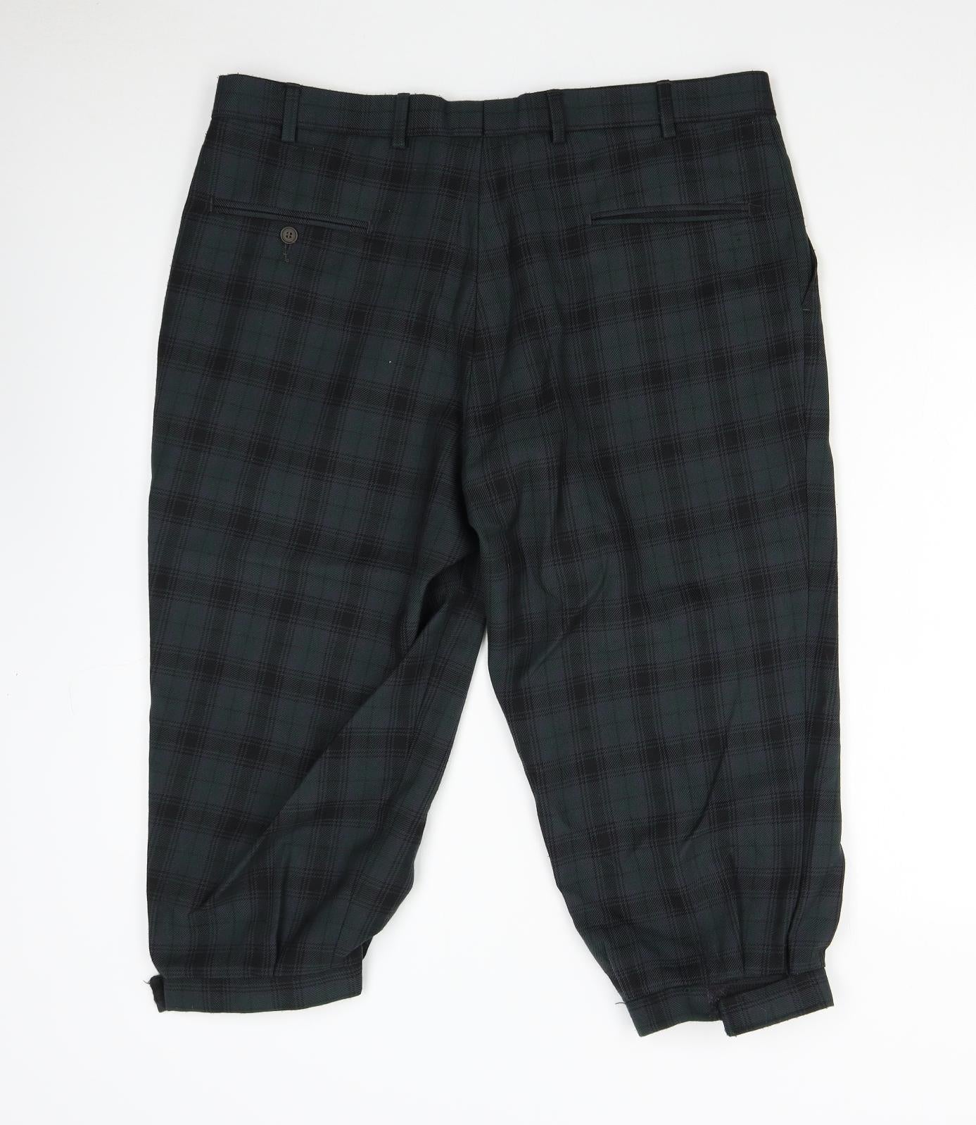 JRB Golf Mens Green Check  Cropped Trousers Size 40  - Golf
