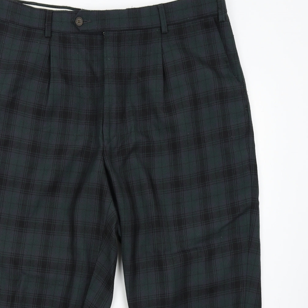 JRB Golf Mens Green Check  Cropped Trousers Size 40  - Golf