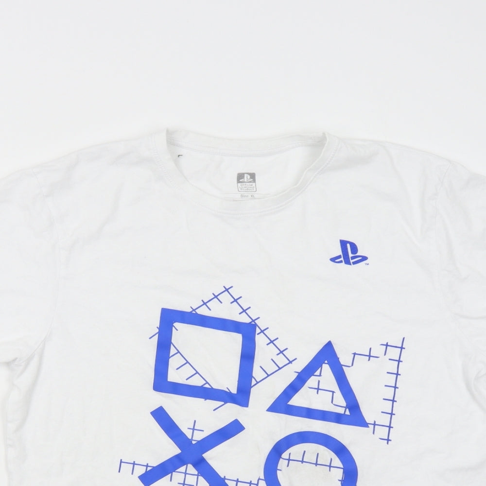 Primark Mens White    T-Shirt Size XL  - Play Station