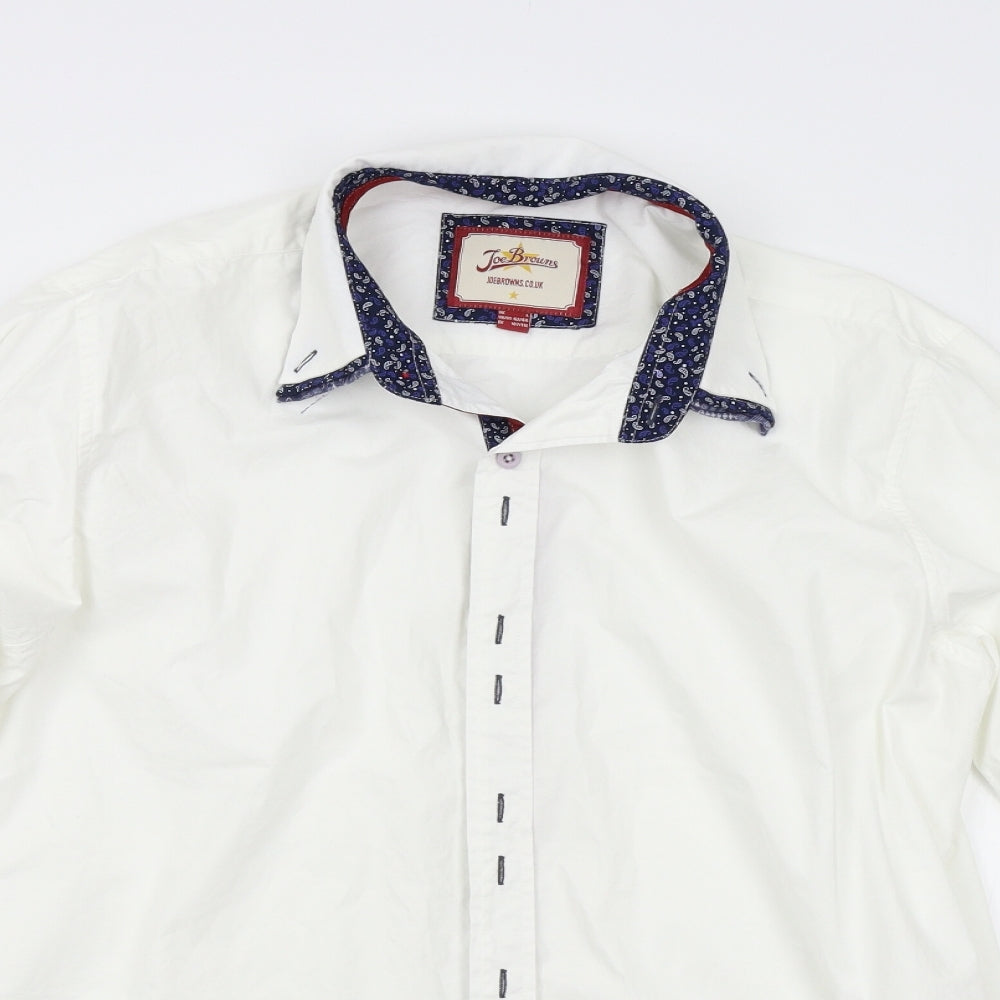 Joe Browns Mens White    Button-Up Size L