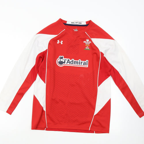 Under armour Boys Red   Basic T-Shirt Size XL  - Welsh Rugby