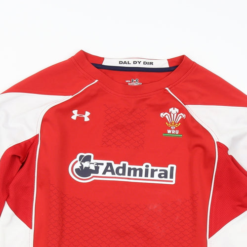 Under armour Boys Red   Basic T-Shirt Size XL  - Welsh Rugby