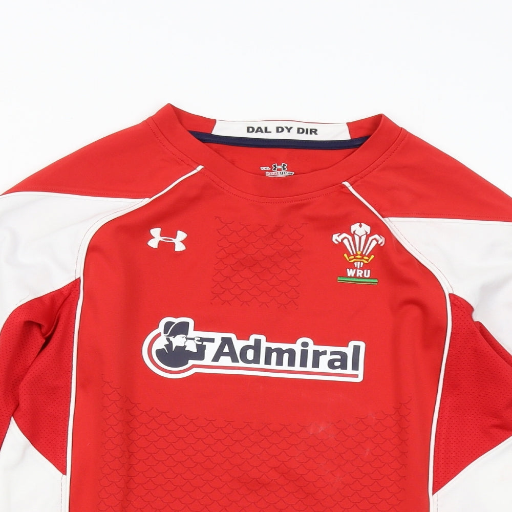 Under armour Boys Red   Basic T-Shirt Size XL  - Welsh Rugby