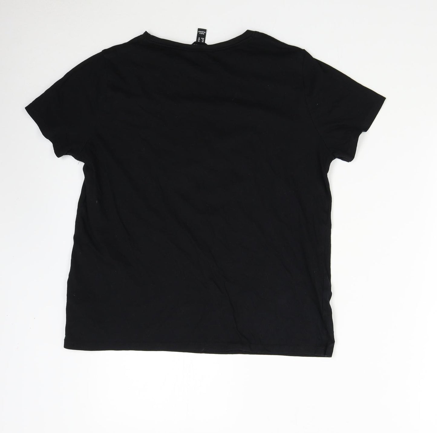 New Look Womens Black   Basic T-Shirt Size 14  - Je ' taime Heart