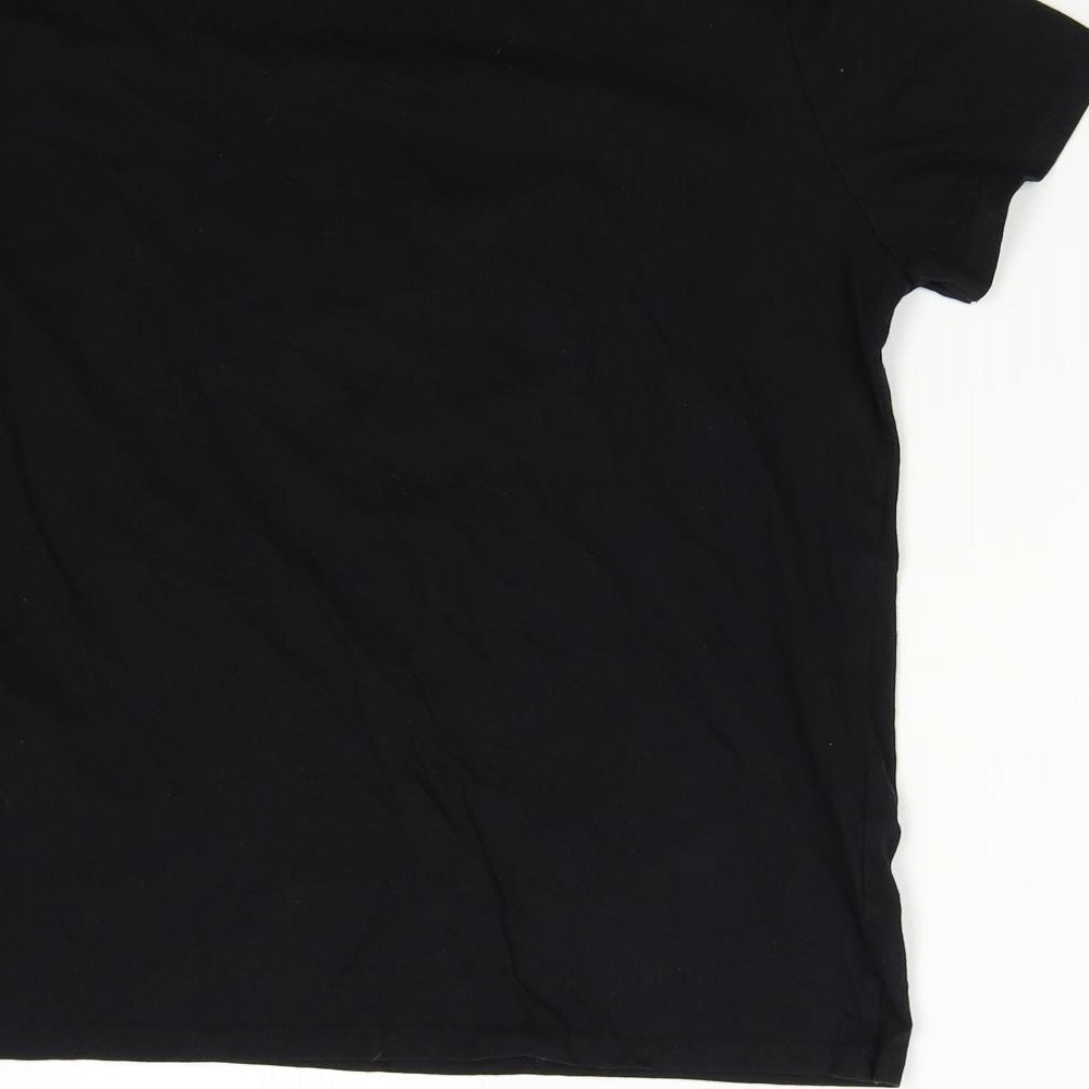 New Look Womens Black   Basic T-Shirt Size 14  - Je ' taime Heart
