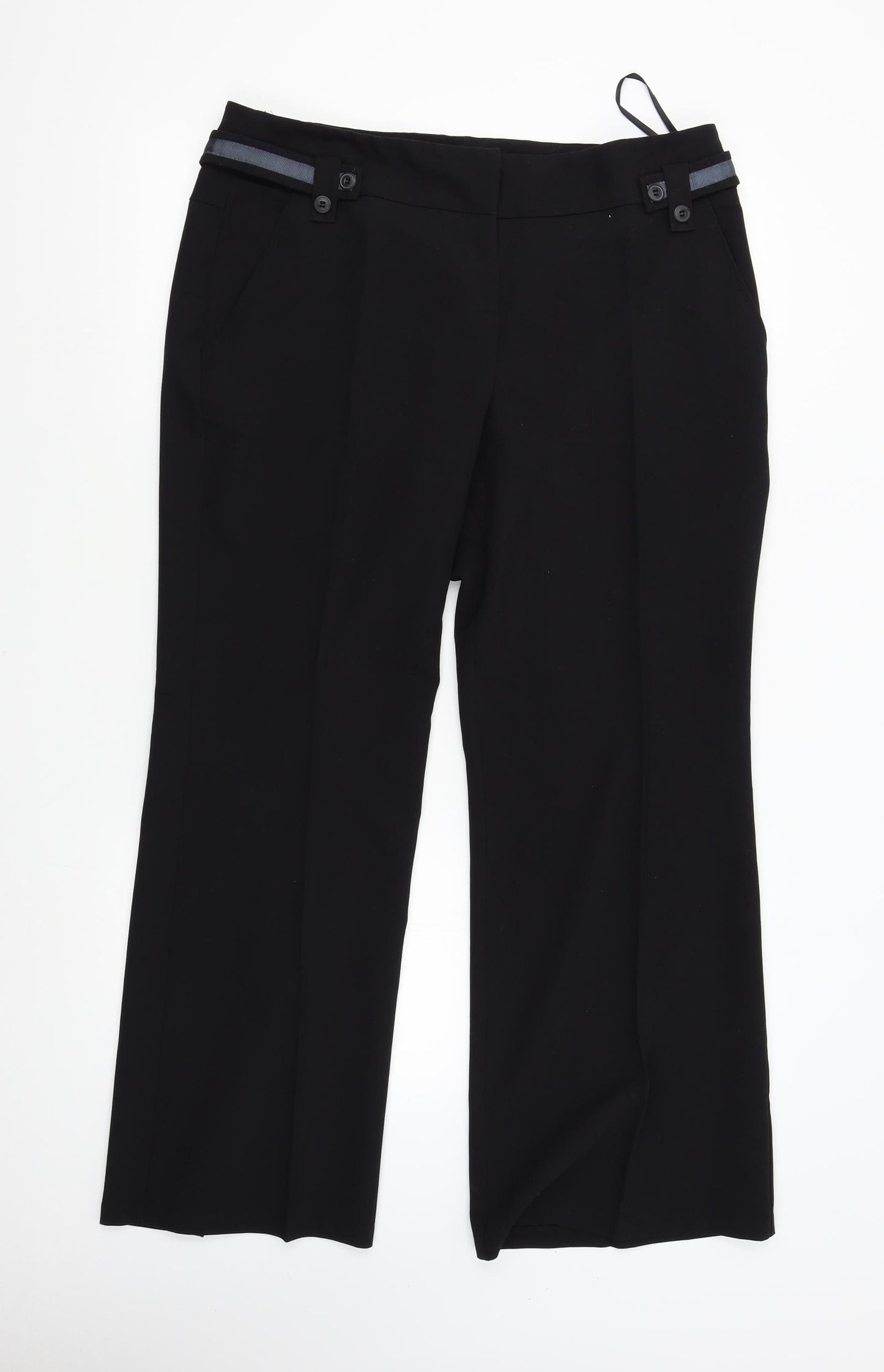 South Womens Black   Trousers  Size 16 L28 in