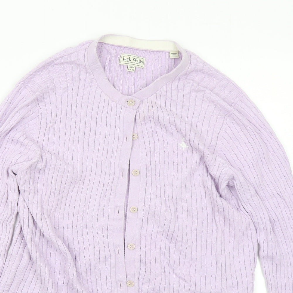 Jack Wills Womens Purple   Cardigan Jumper Size 14