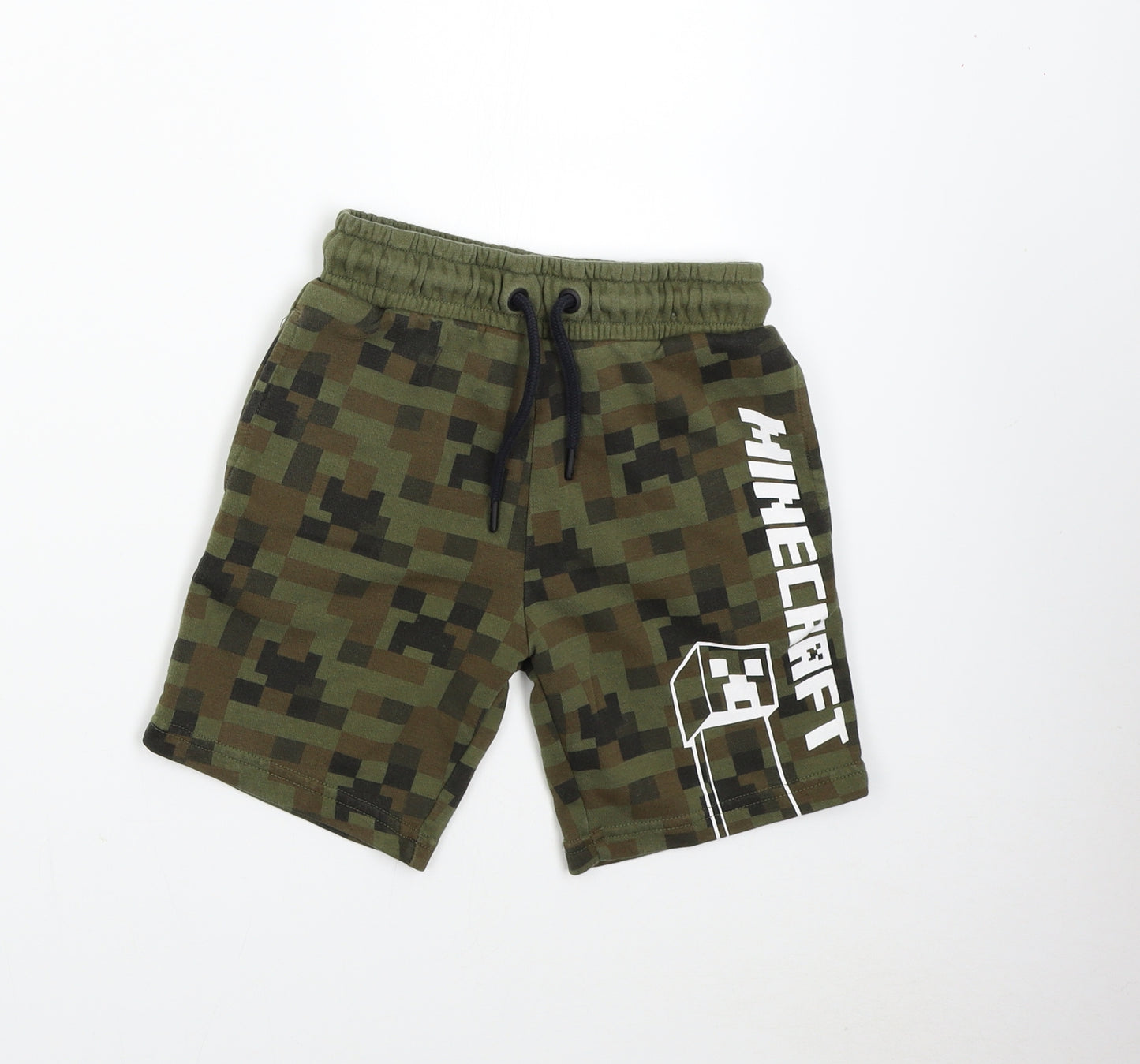 George Boys Green   Sweat Shorts Size 7-8 Years - Minecraft
