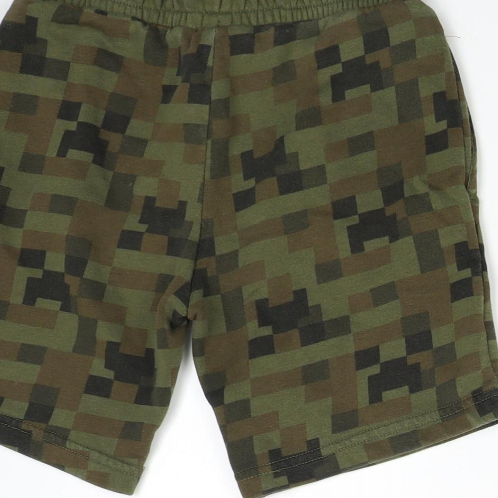 George Boys Green   Sweat Shorts Size 7-8 Years - Minecraft