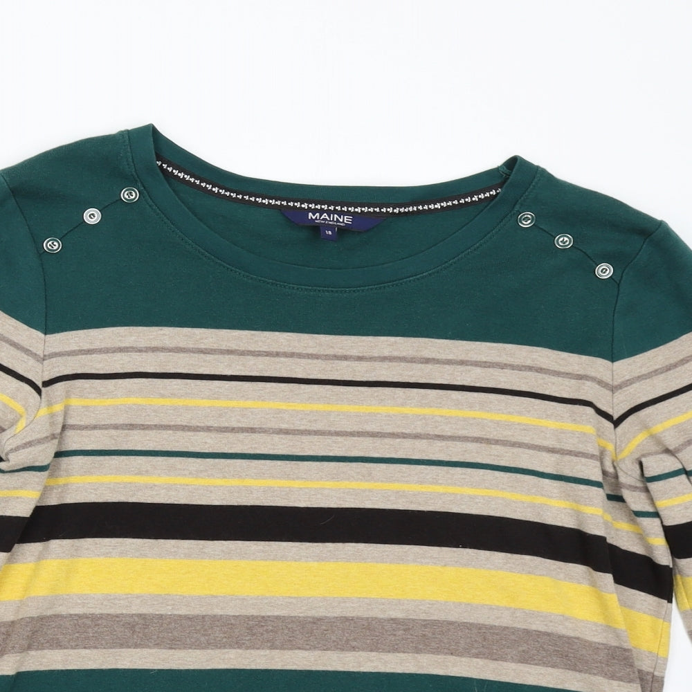 Maine Womens Multicoloured Striped  Basic T-Shirt Size 18