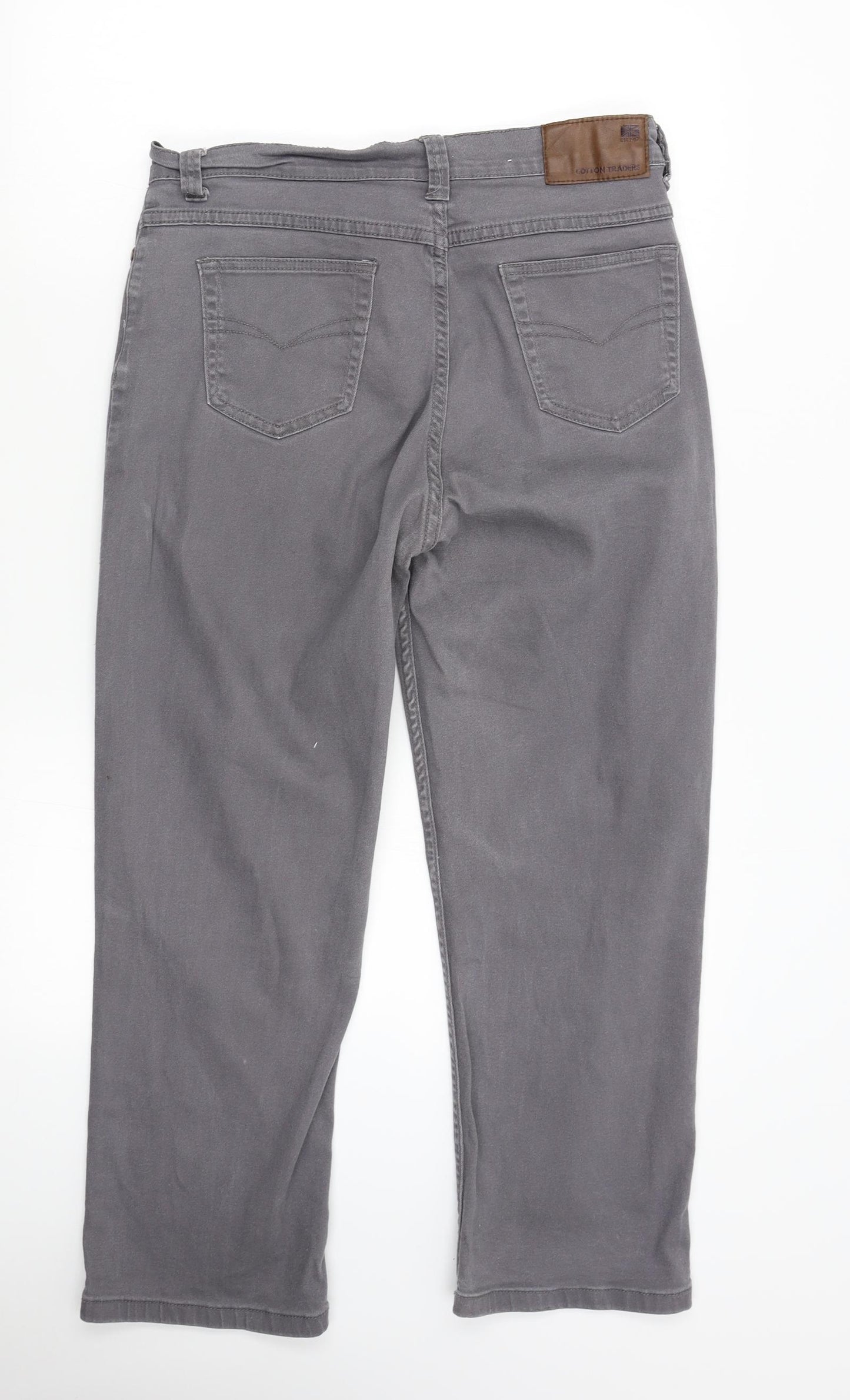 Cotton Traders Womens Grey   Straight Jeans Size 14 L27 in