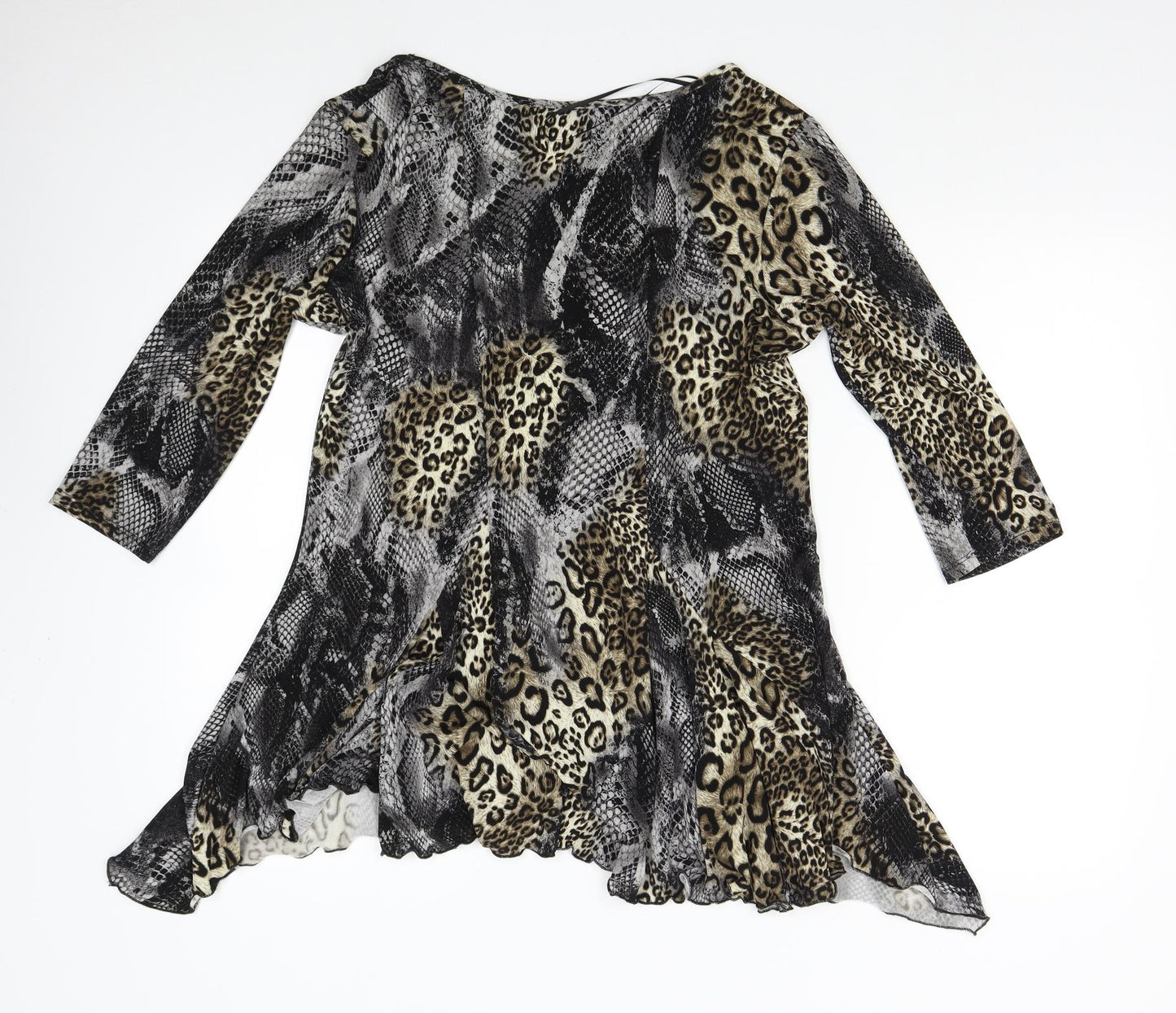 Ellie Louise Womens Multicoloured Animal Print  Basic Blouse Size 16