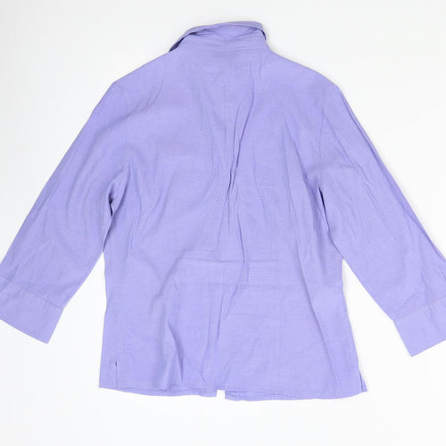 AMARANTO Womens Purple   Basic Button-Up Size 12