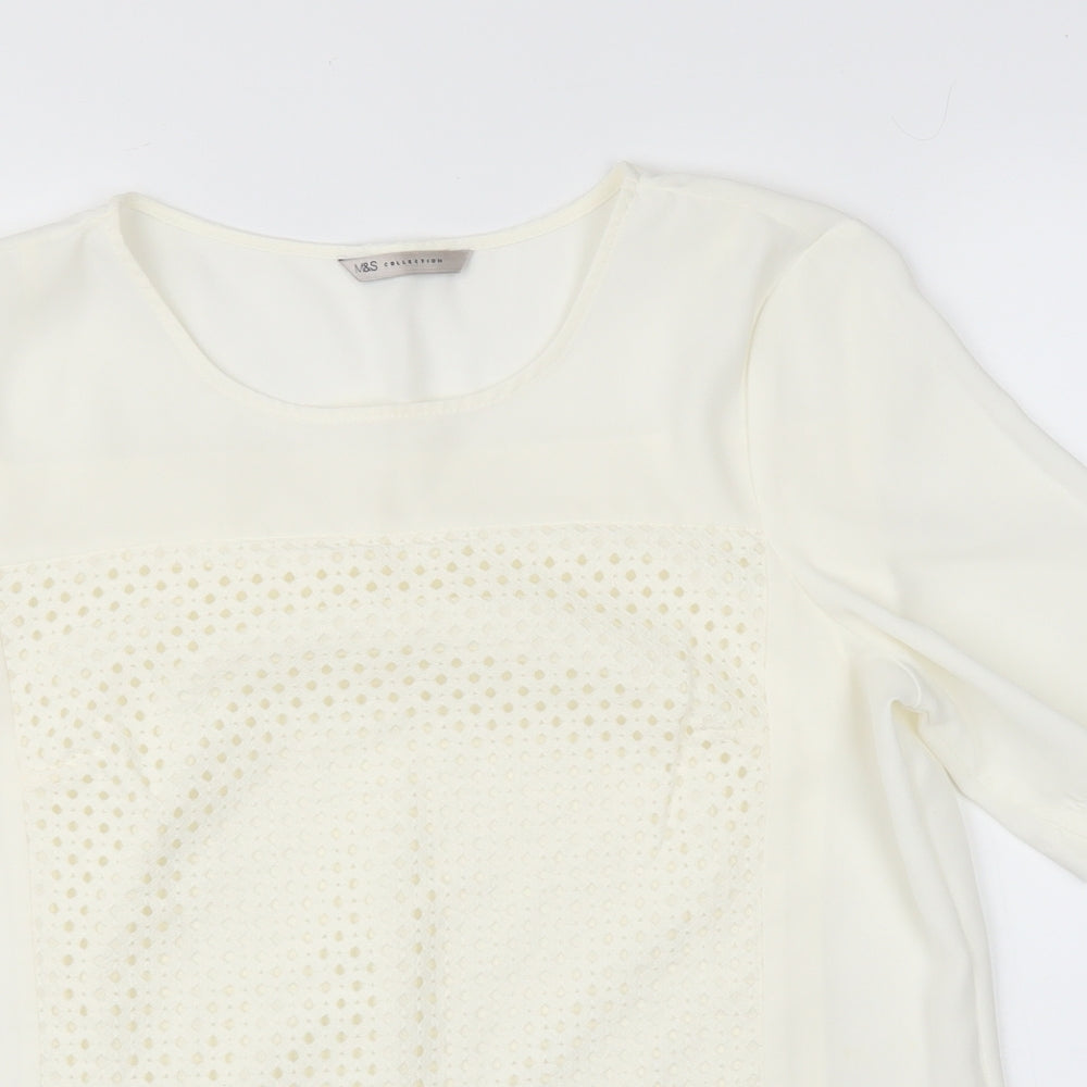 M&S Womens Ivory   Basic Blouse Size 12