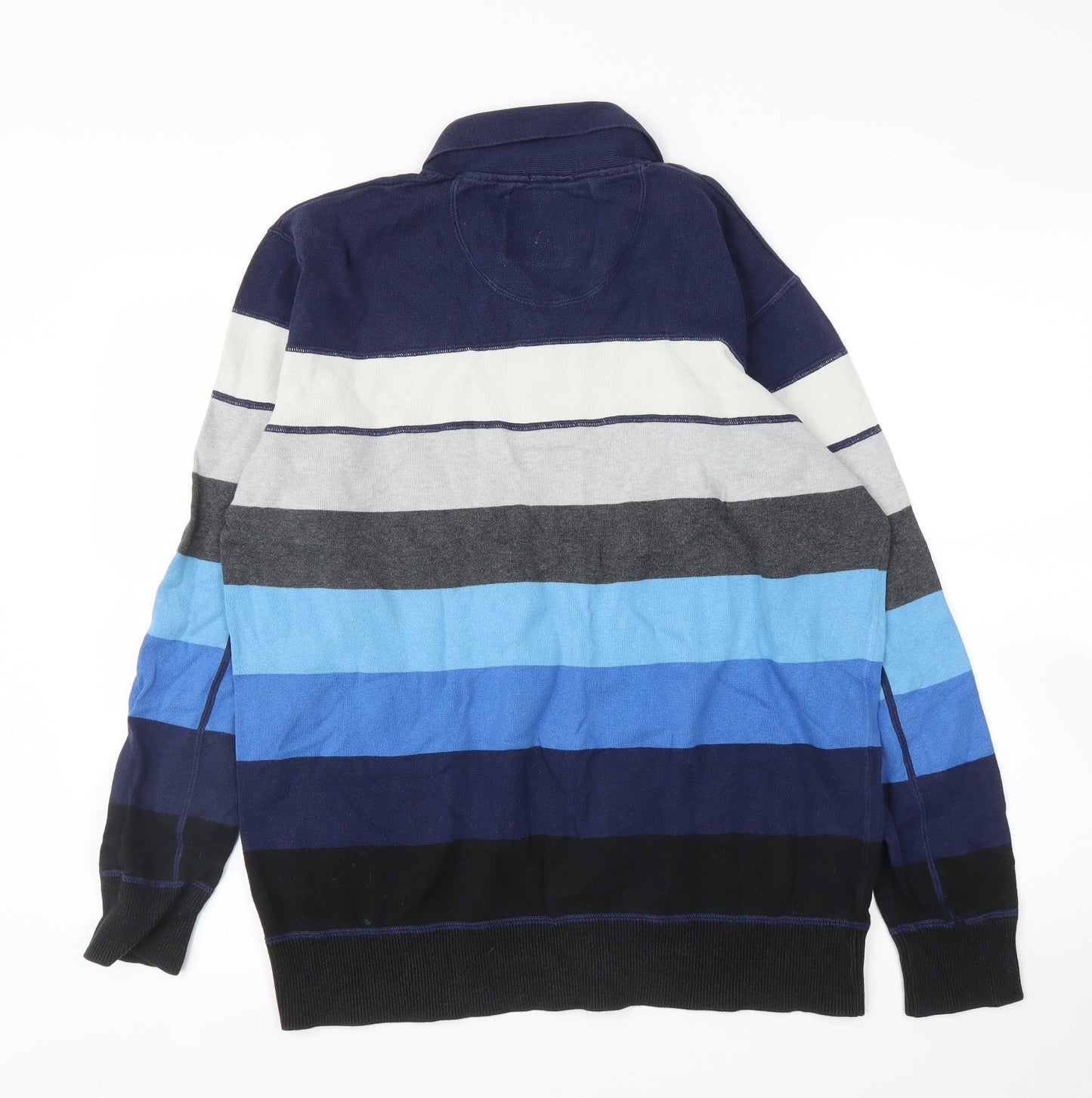 NEXT Mens Blue Striped  Pullover Jumper Size XL