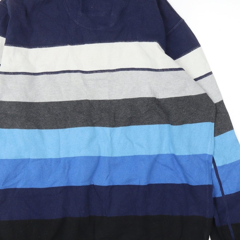 NEXT Mens Blue Striped  Pullover Jumper Size XL