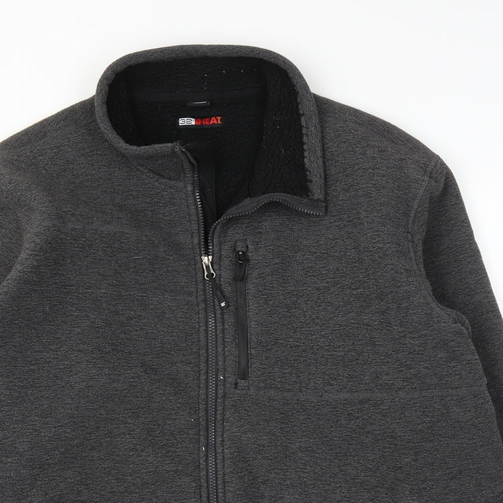 32 Heat Mens Grey   Full Zip Jumper Size XL
