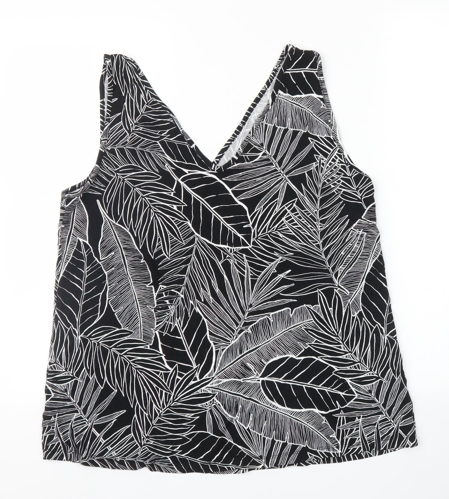 F&F Womens Black Floral  Basic Blouse Size 16