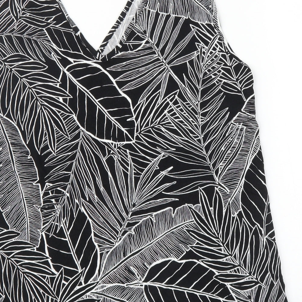 F&F Womens Black Floral  Basic Blouse Size 16