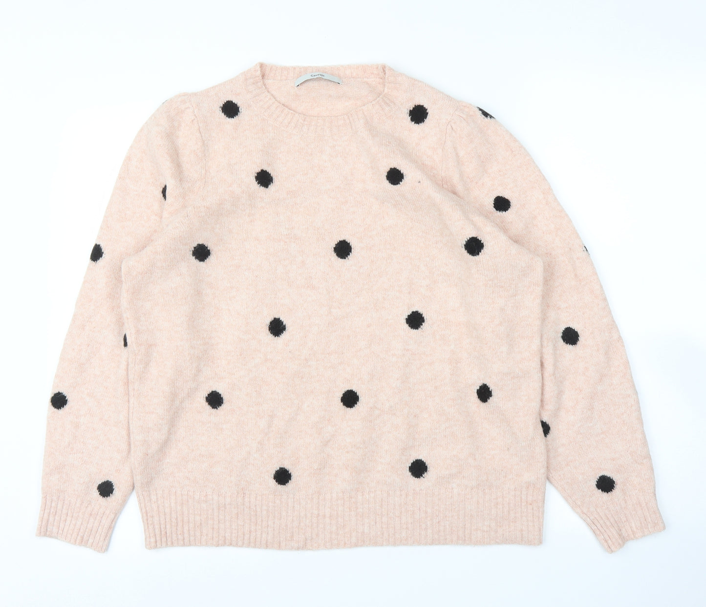 George Womens Pink Polka Dot  Pullover Jumper Size L