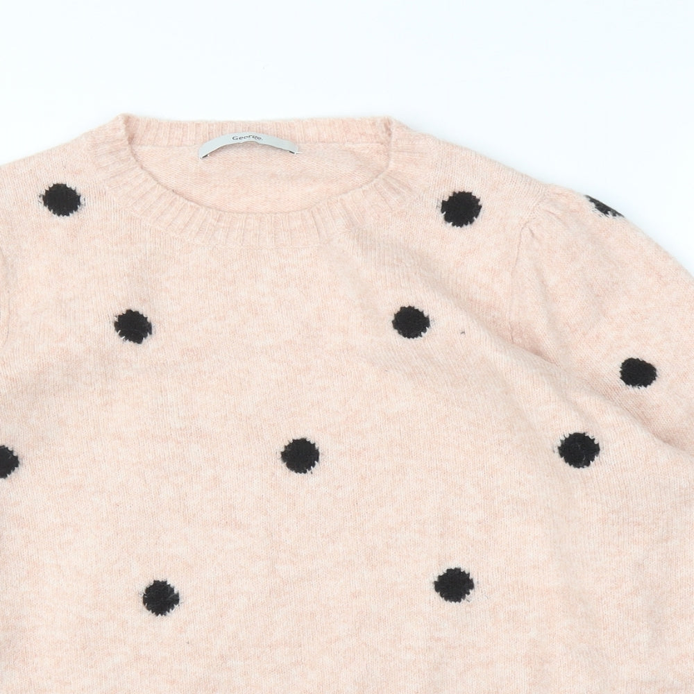 George Womens Pink Polka Dot  Pullover Jumper Size L
