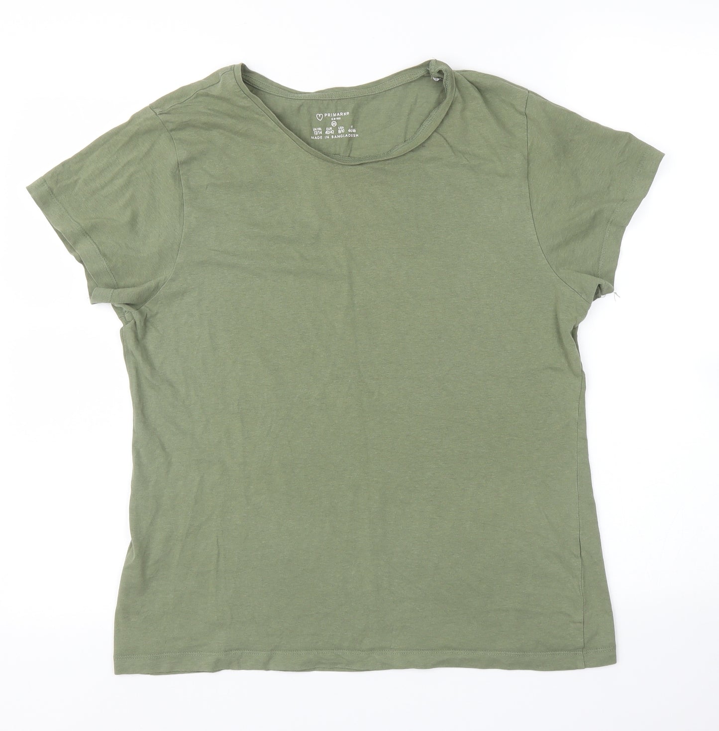 Primark Womens Green   Basic T-Shirt Size 12