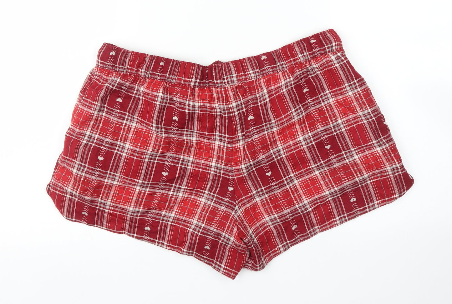 M&S Womens Red Plaid  Capri Sleep Shorts Size 14