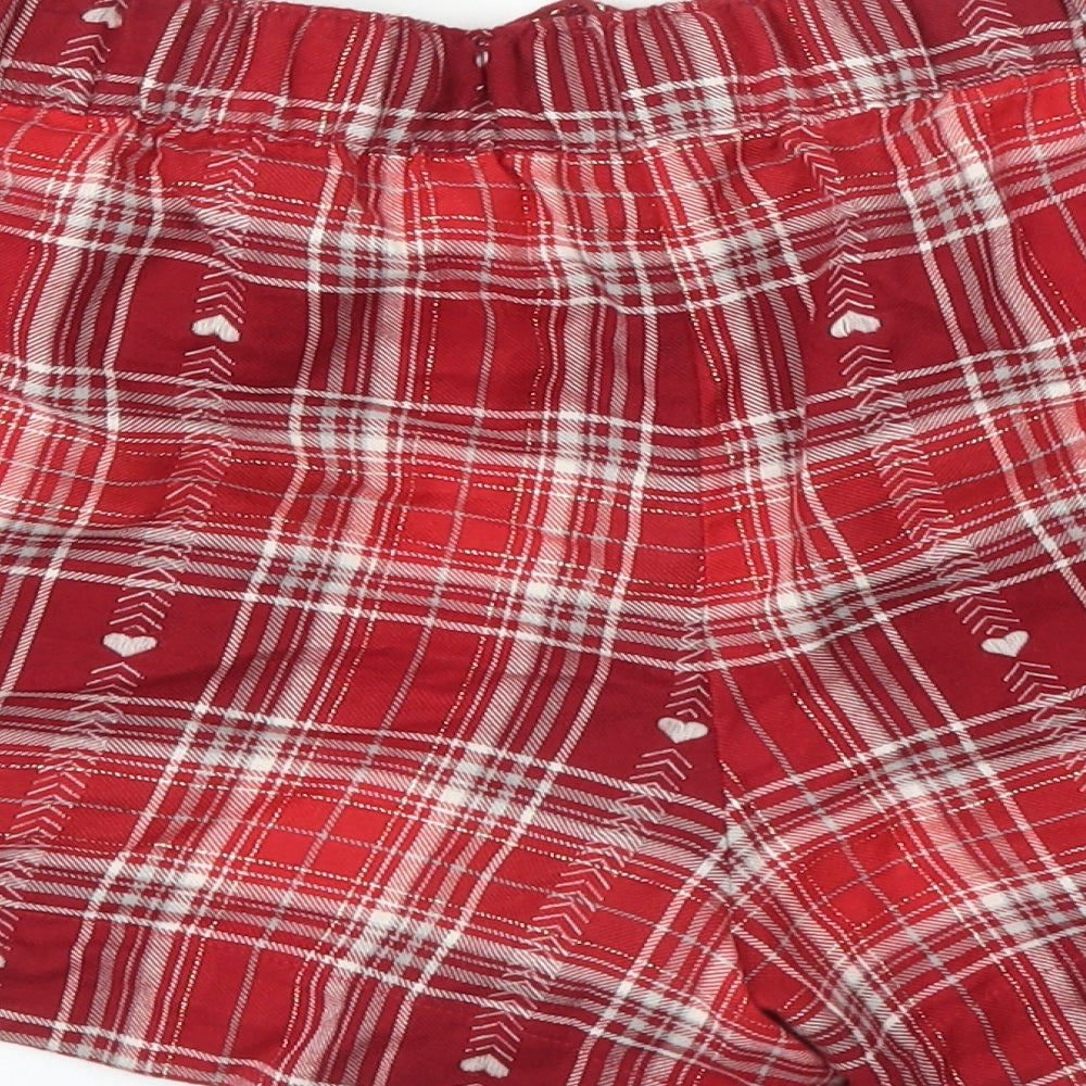 M&S Womens Red Plaid  Capri Sleep Shorts Size 14