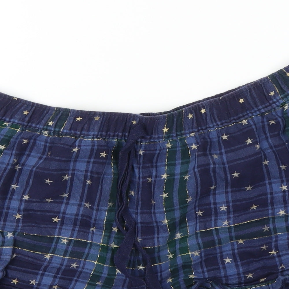 F&F Womens Blue Plaid  Capri Sleep Shorts Size 16