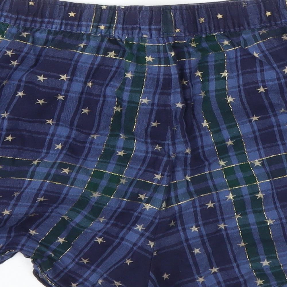 F&F Womens Blue Plaid  Capri Sleep Shorts Size 16