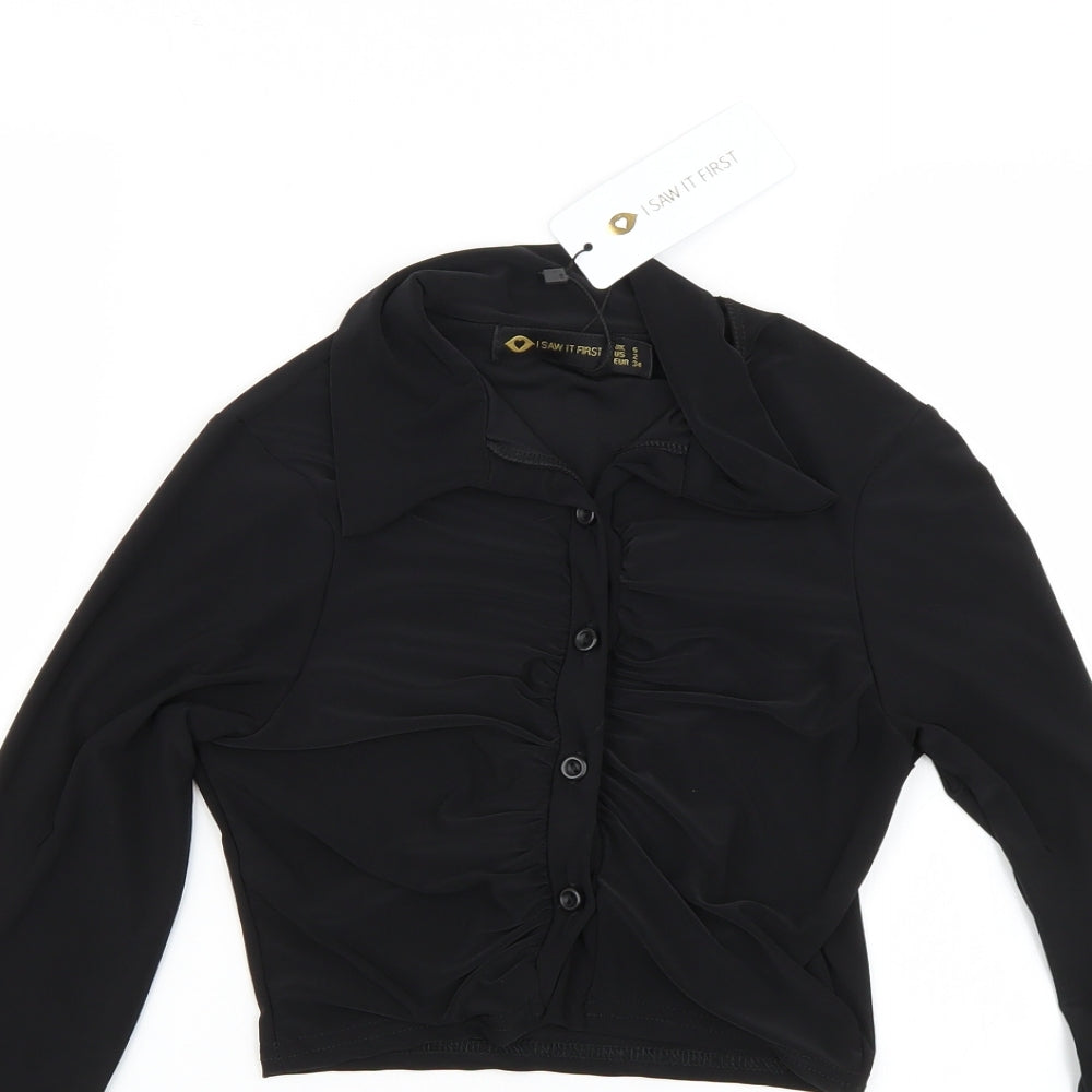 I SAW IT FIRST Womens Black   Basic Blouse Size 6