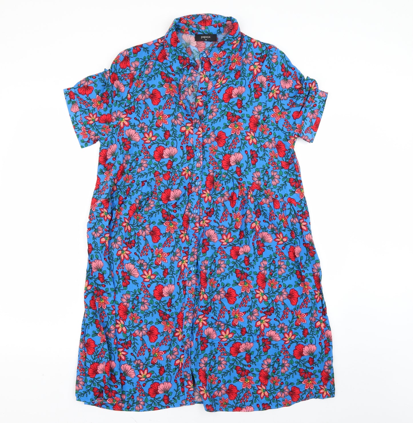 Papaya Womens Multicoloured Floral  Shirt Dress  Size 10