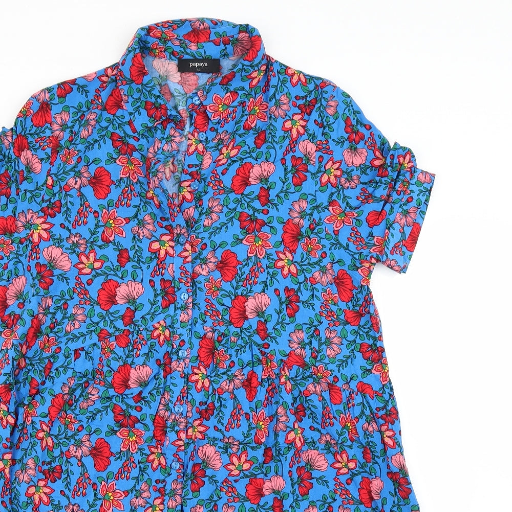Papaya Womens Multicoloured Floral  Shirt Dress  Size 10
