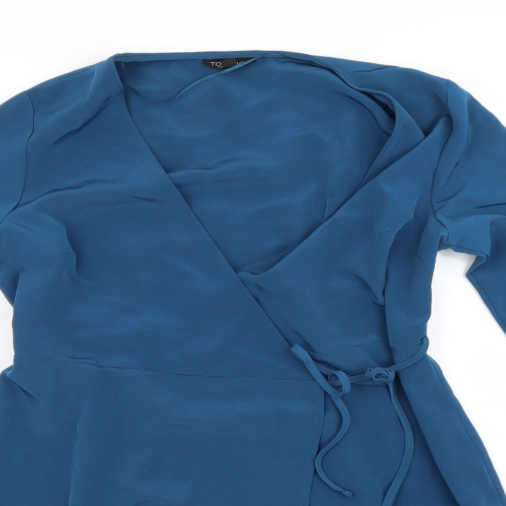 Topshop Womens Blue   Wrap Dress  Size 12