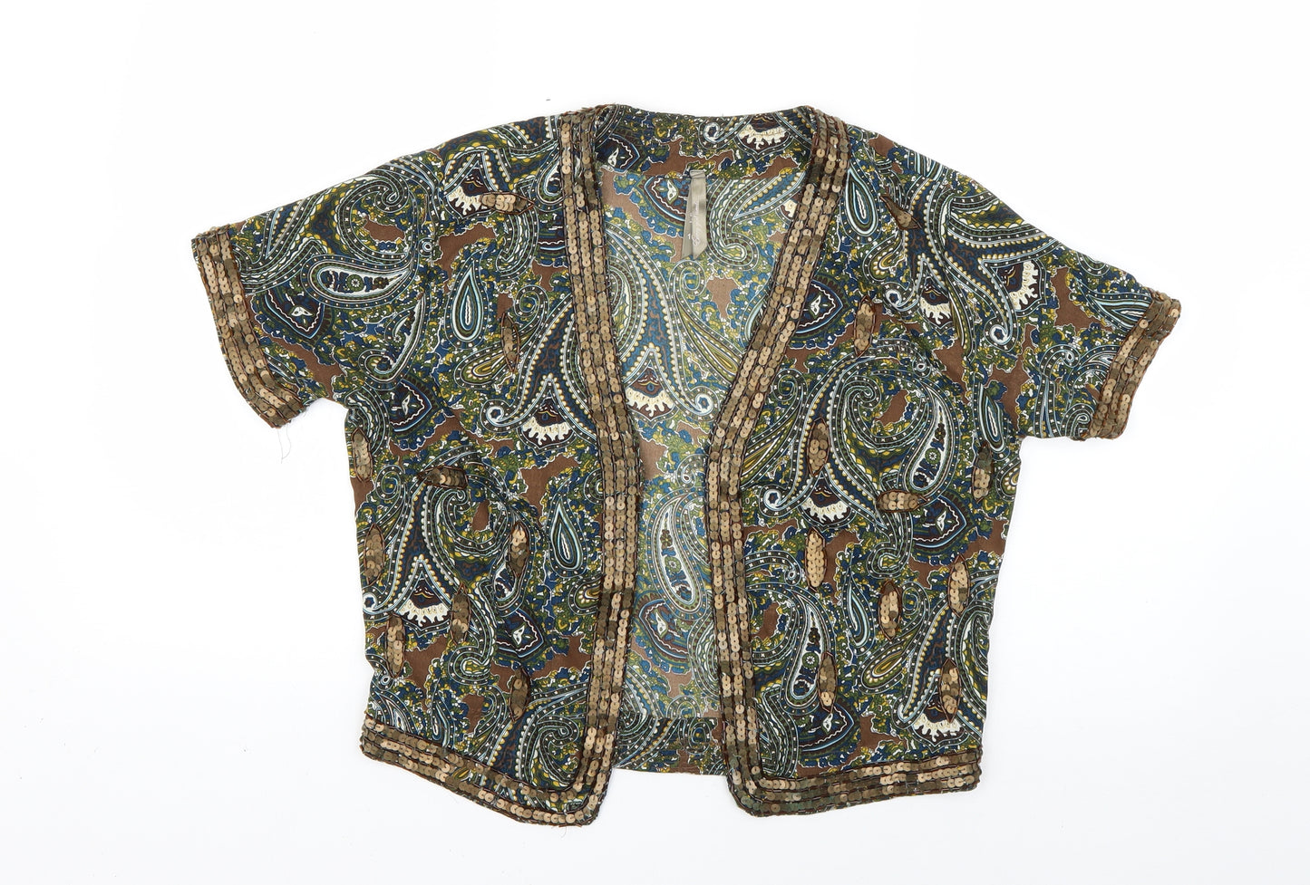 every girl needs infulence Womens Multicoloured Paisley  Cardigan Jumper Size 10