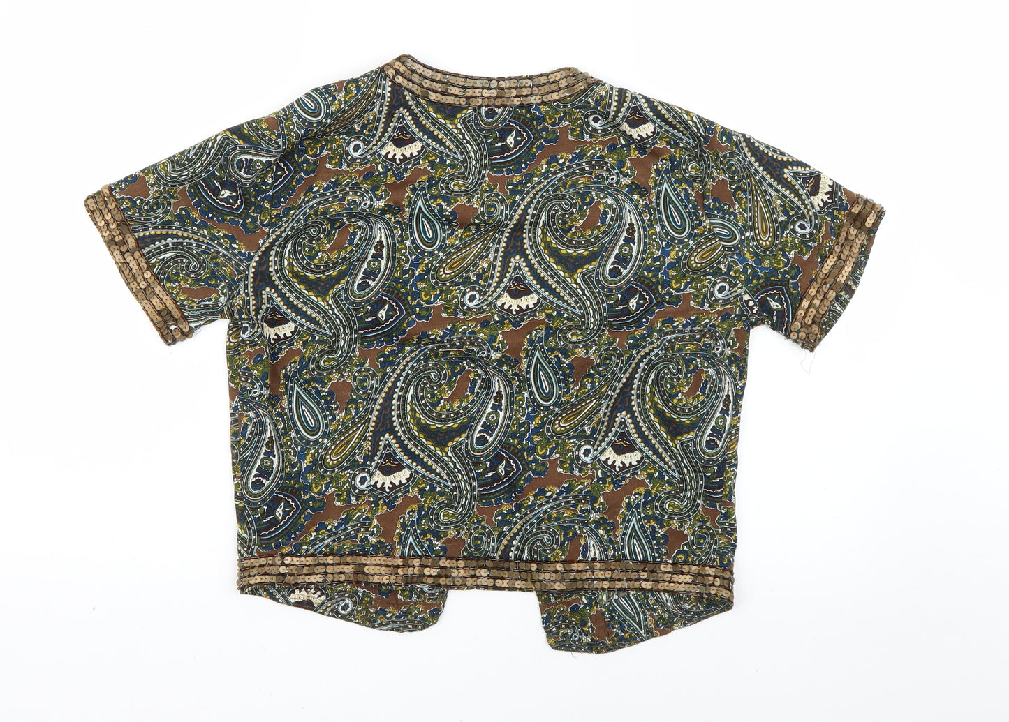 every girl needs infulence Womens Multicoloured Paisley  Cardigan Jumper Size 10