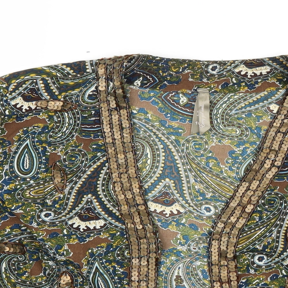 every girl needs infulence Womens Multicoloured Paisley  Cardigan Jumper Size 10