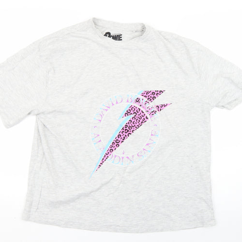TU Womens Grey   Basic T-Shirt Size 16  - david bowie