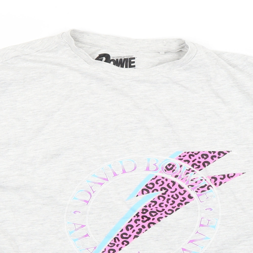 TU Womens Grey   Basic T-Shirt Size 16  - david bowie