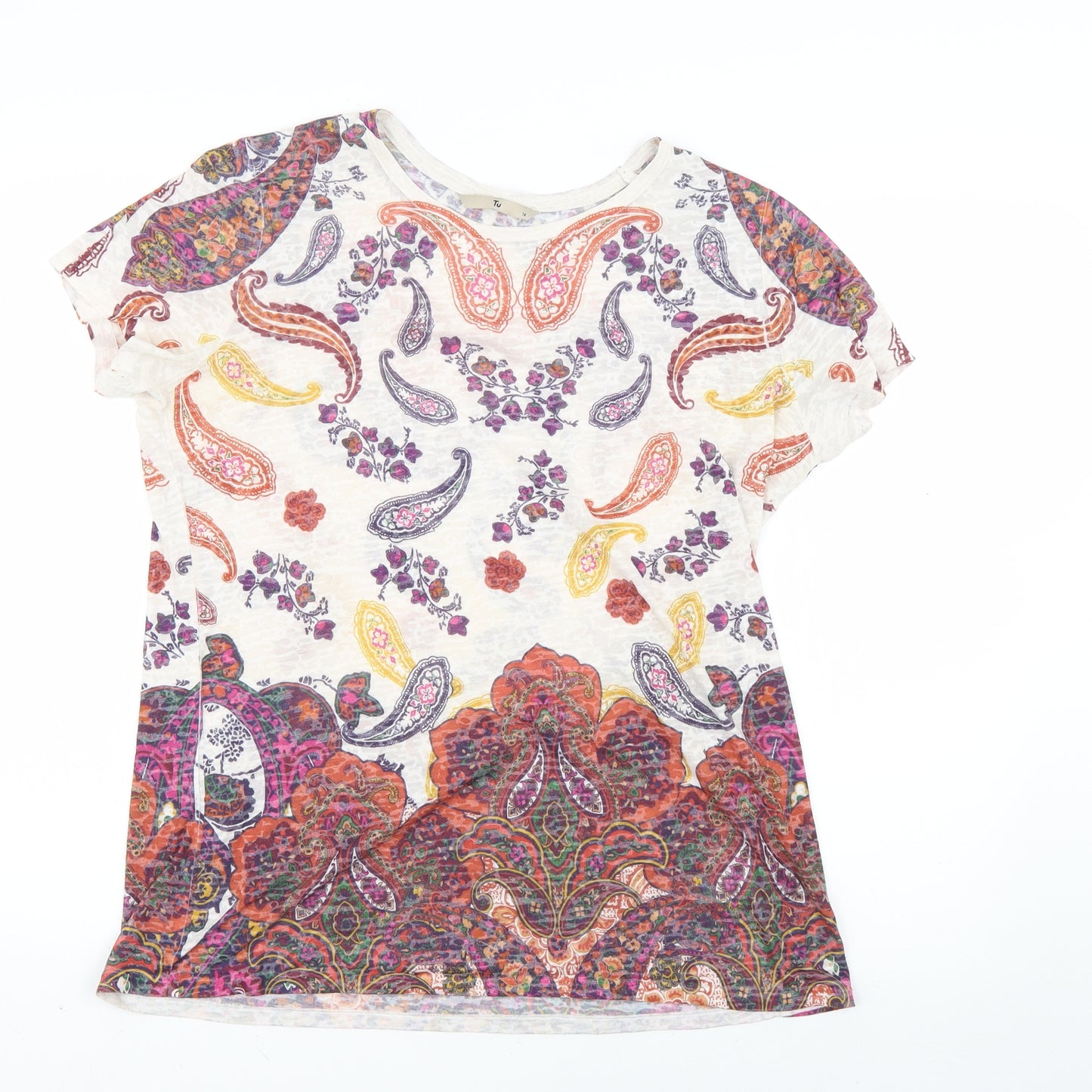 TU Womens Multicoloured Paisley  Basic T-Shirt Size 14
