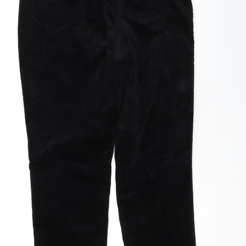 Lands' End Womens Black  Corduroy Trousers  Size 16 L29 in
