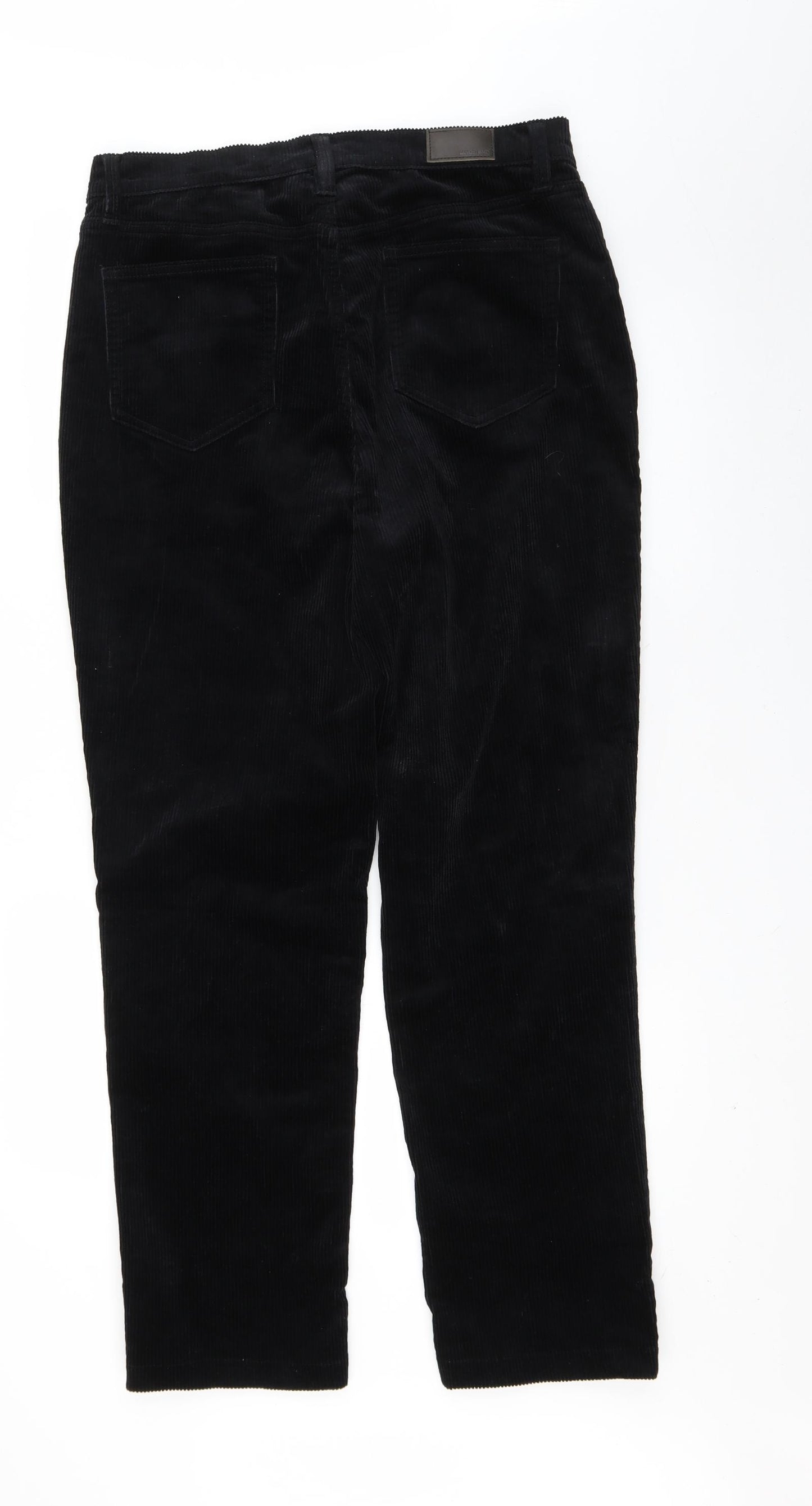 Lands' End Womens Black  Corduroy Trousers  Size 16 L29 in