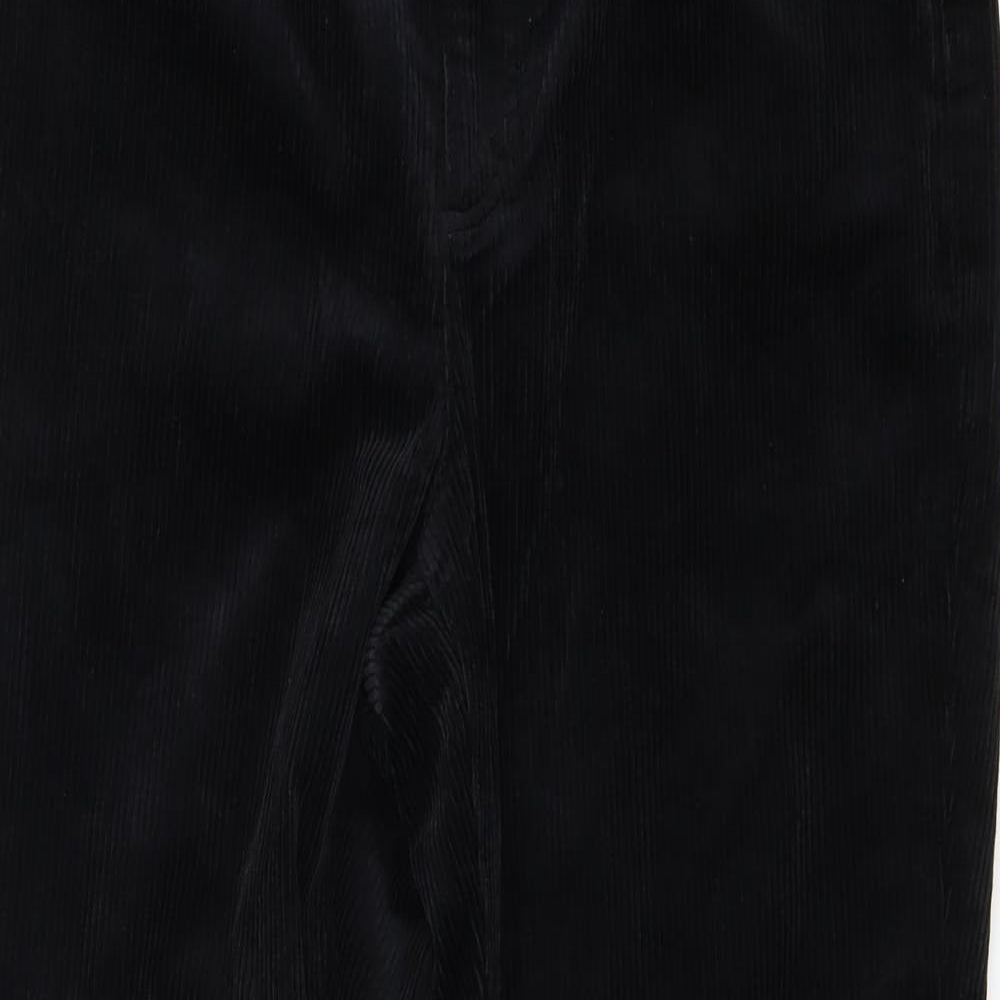 Lands' End Womens Black  Corduroy Trousers  Size 16 L29 in