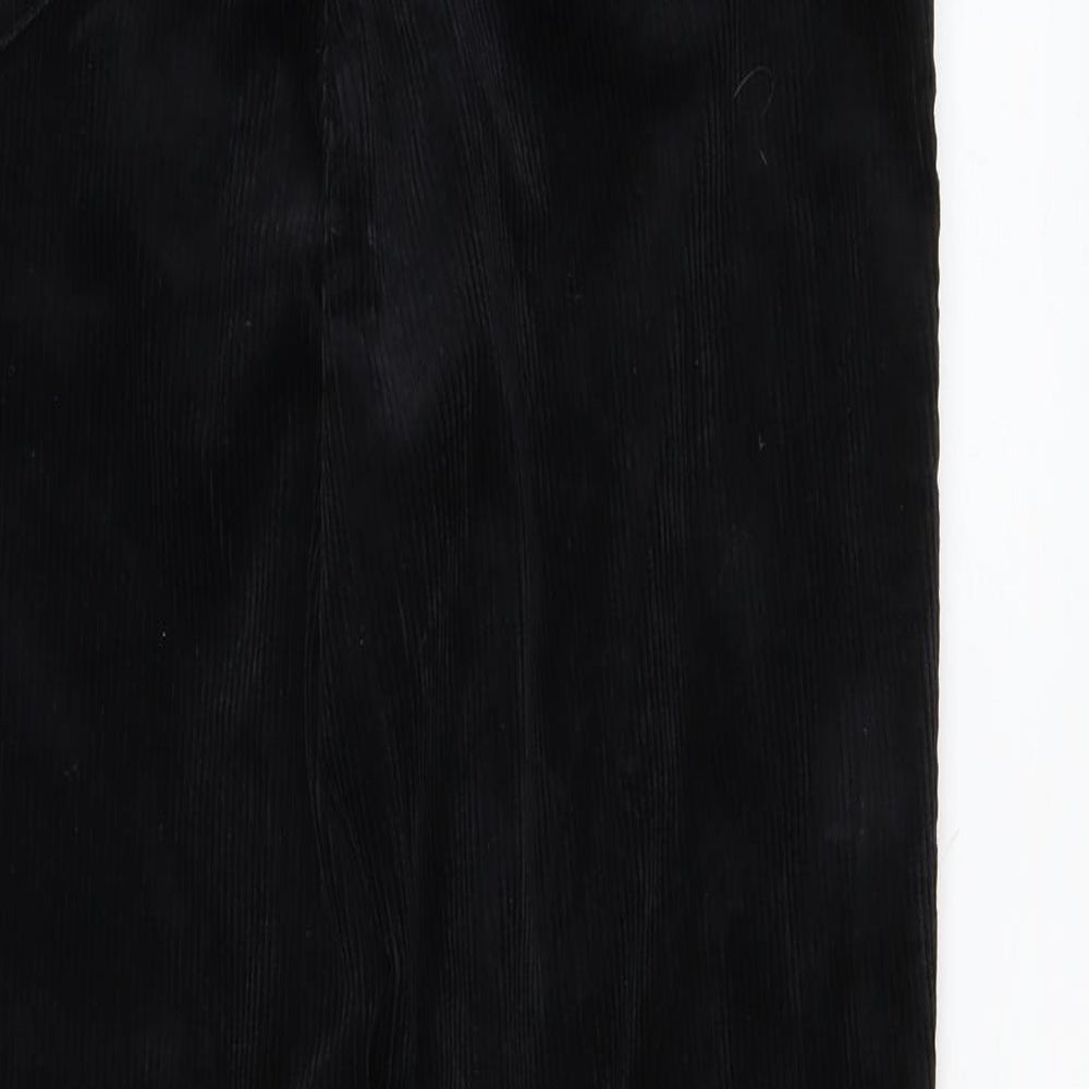 Lands' End Womens Black  Corduroy Trousers  Size 16 L29 in