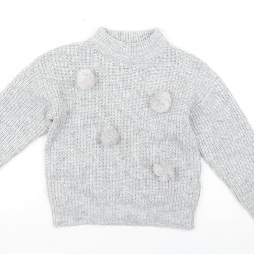 Marks and Spencer Girls Grey   Pullover Jumper Size 5-6 Years