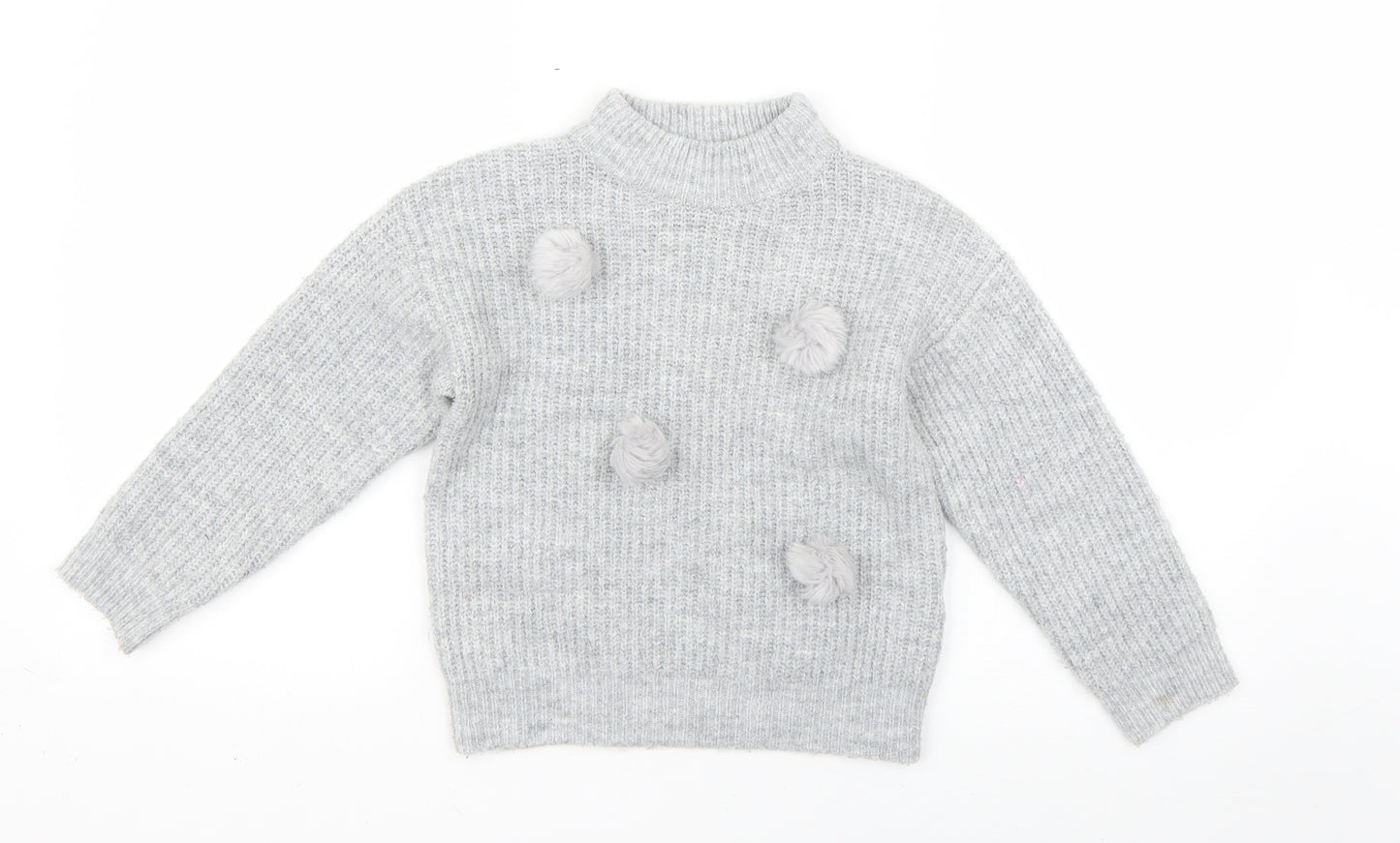 Marks and Spencer Girls Grey   Pullover Jumper Size 5-6 Years